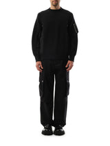Sacai Sponge Sweat Nylon Twill Sweatshirt in Black
