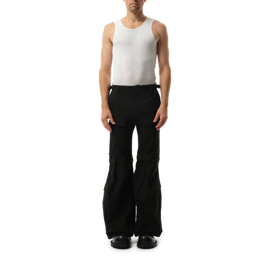 Flared Cargo Pants in Black