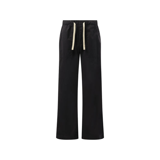 Curved Logo Loose Pants in Black