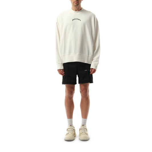 Back Curved Logo Sweatshirt in Off White/Black