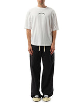 Palm Angels Back Curved Logo Over T-Shirt in Off White/Black