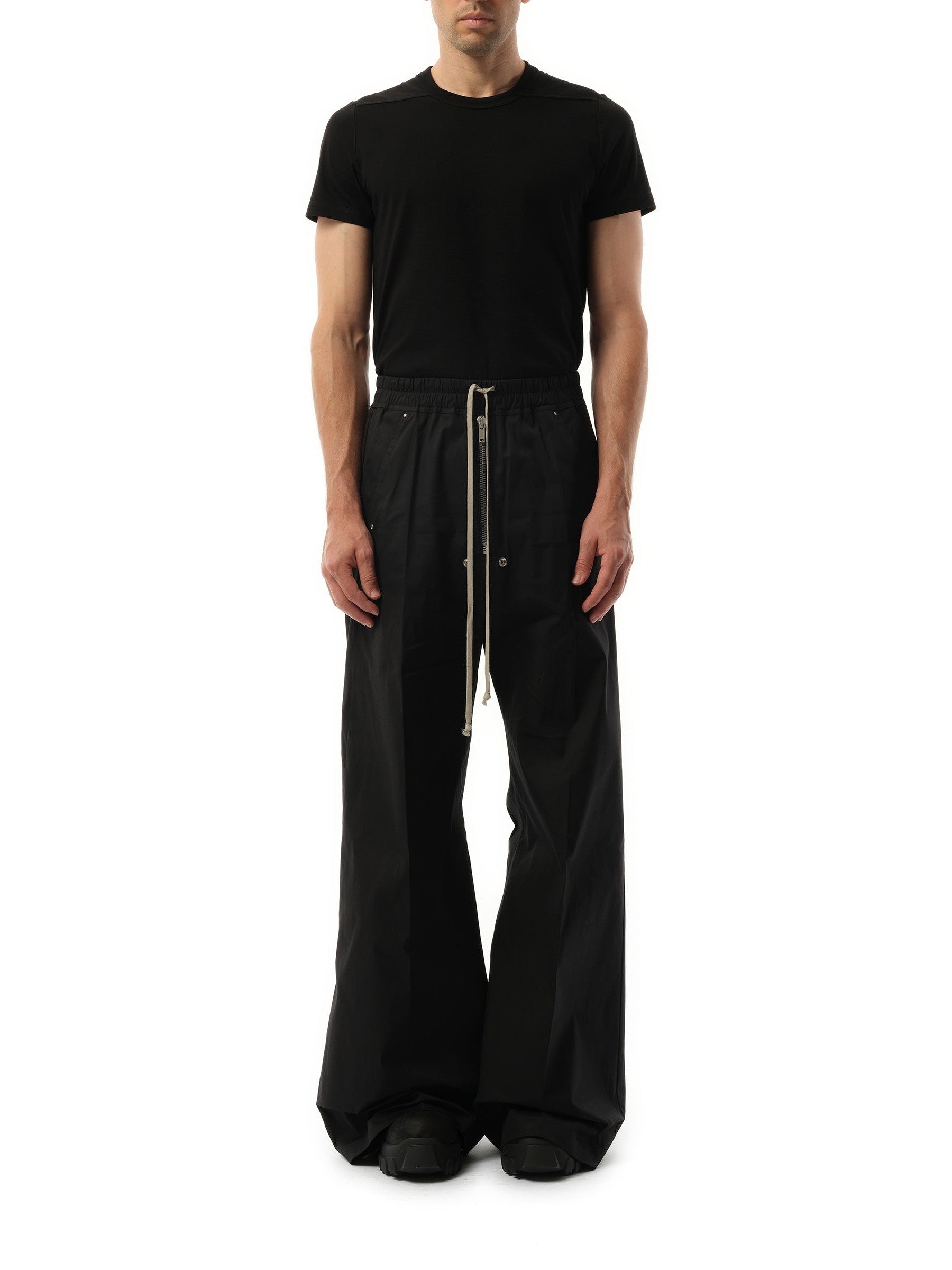 Rick Owens Heavy Cotton Wide Bela Pants in Black