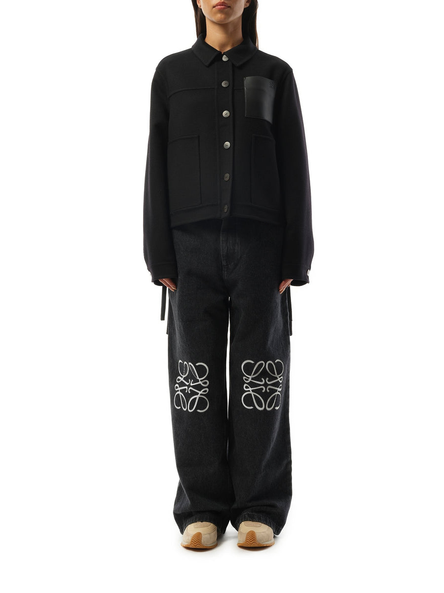 Loewe Wool Workwear Jacket in Black