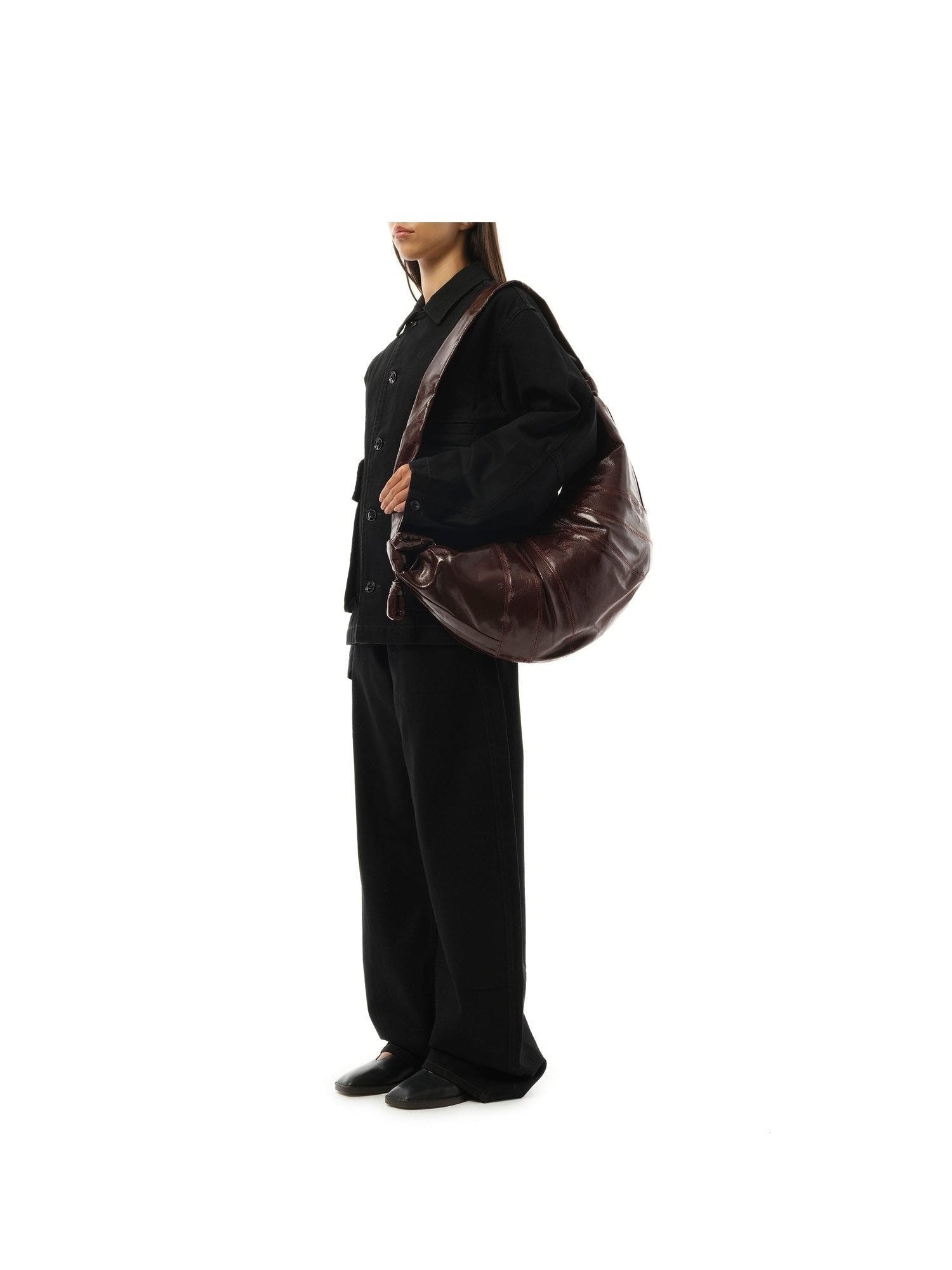 Lemaire Large Croissant Bag in Chocolate Fondant