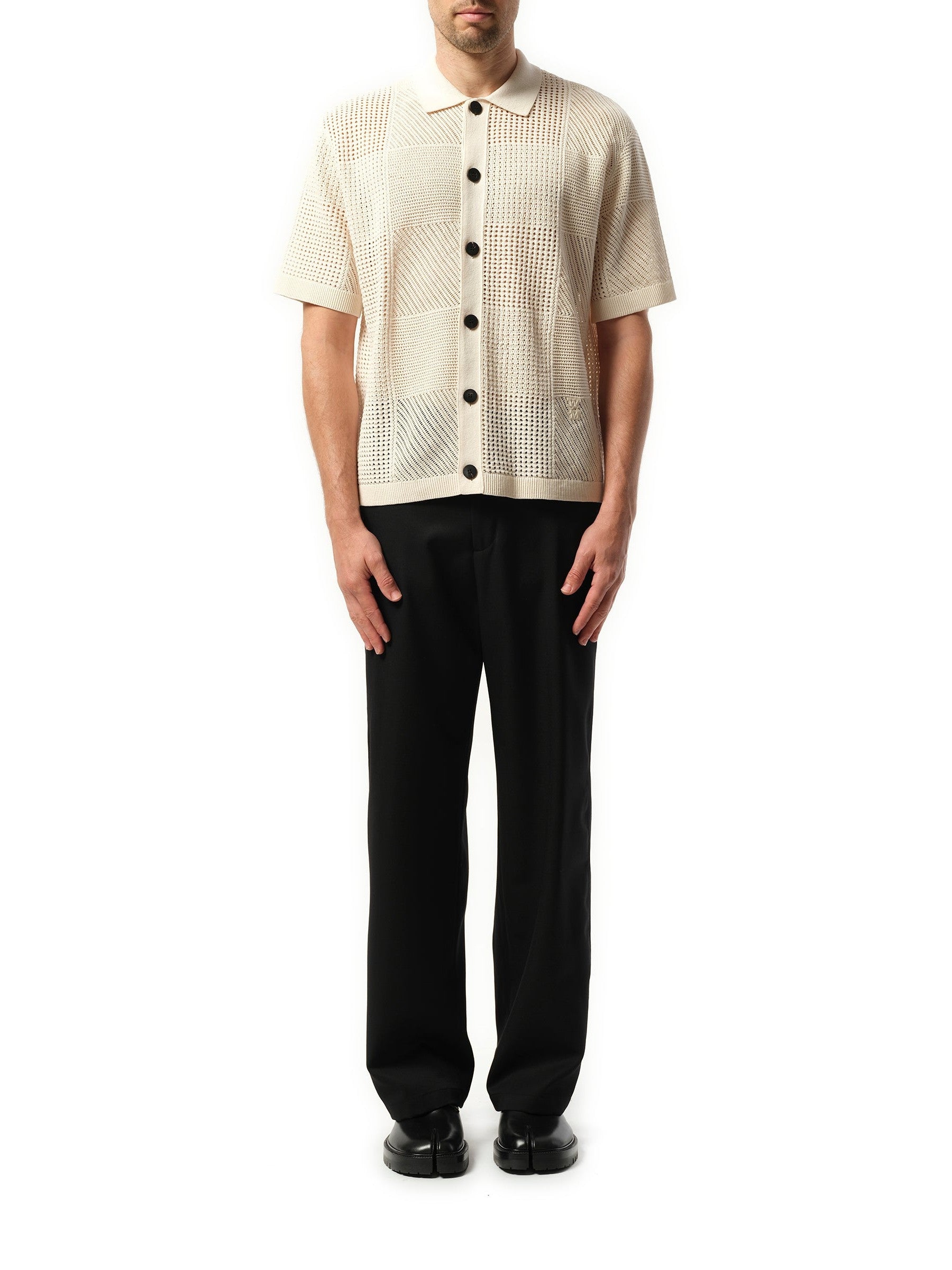 Wooyoungmi Crochet Shirt in Ivory
