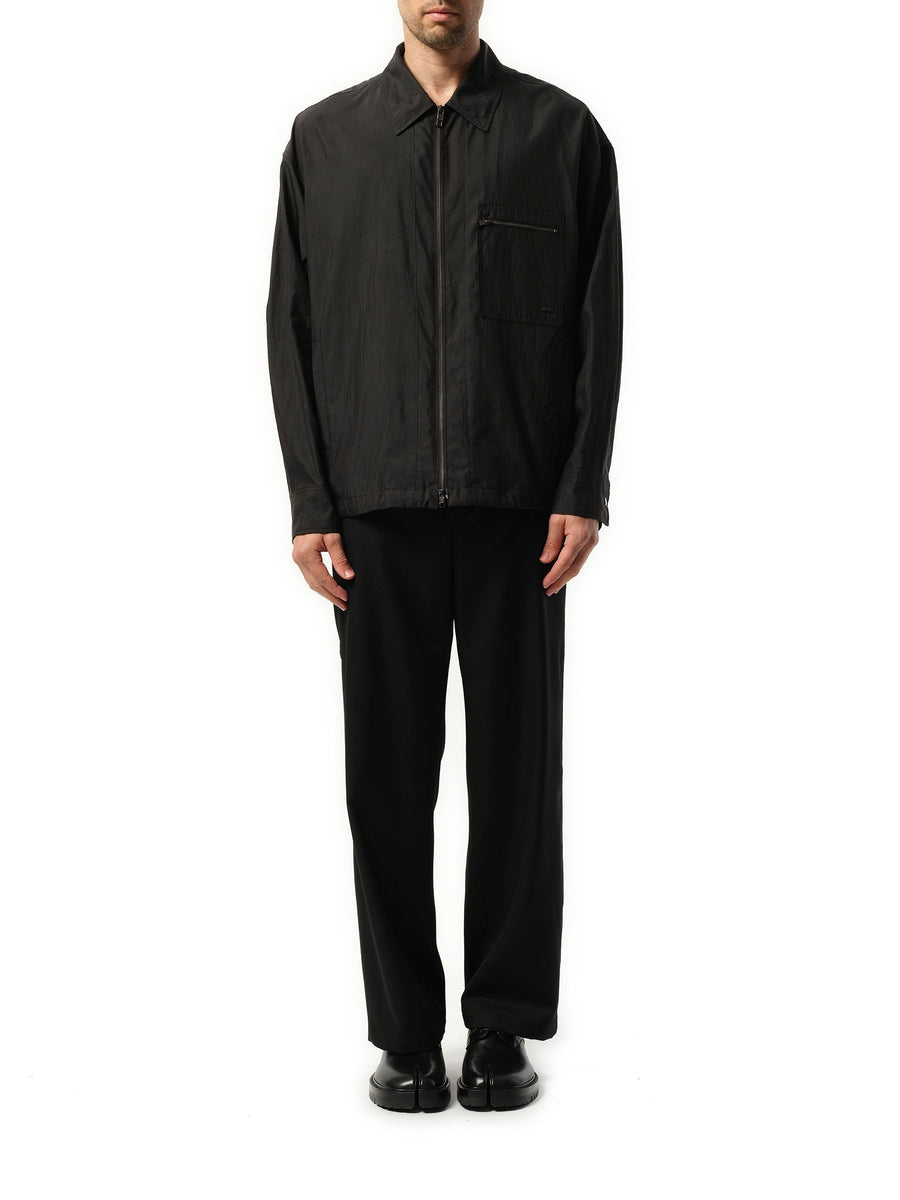 Wooyoungmi Nylon Zip Shirt in Black