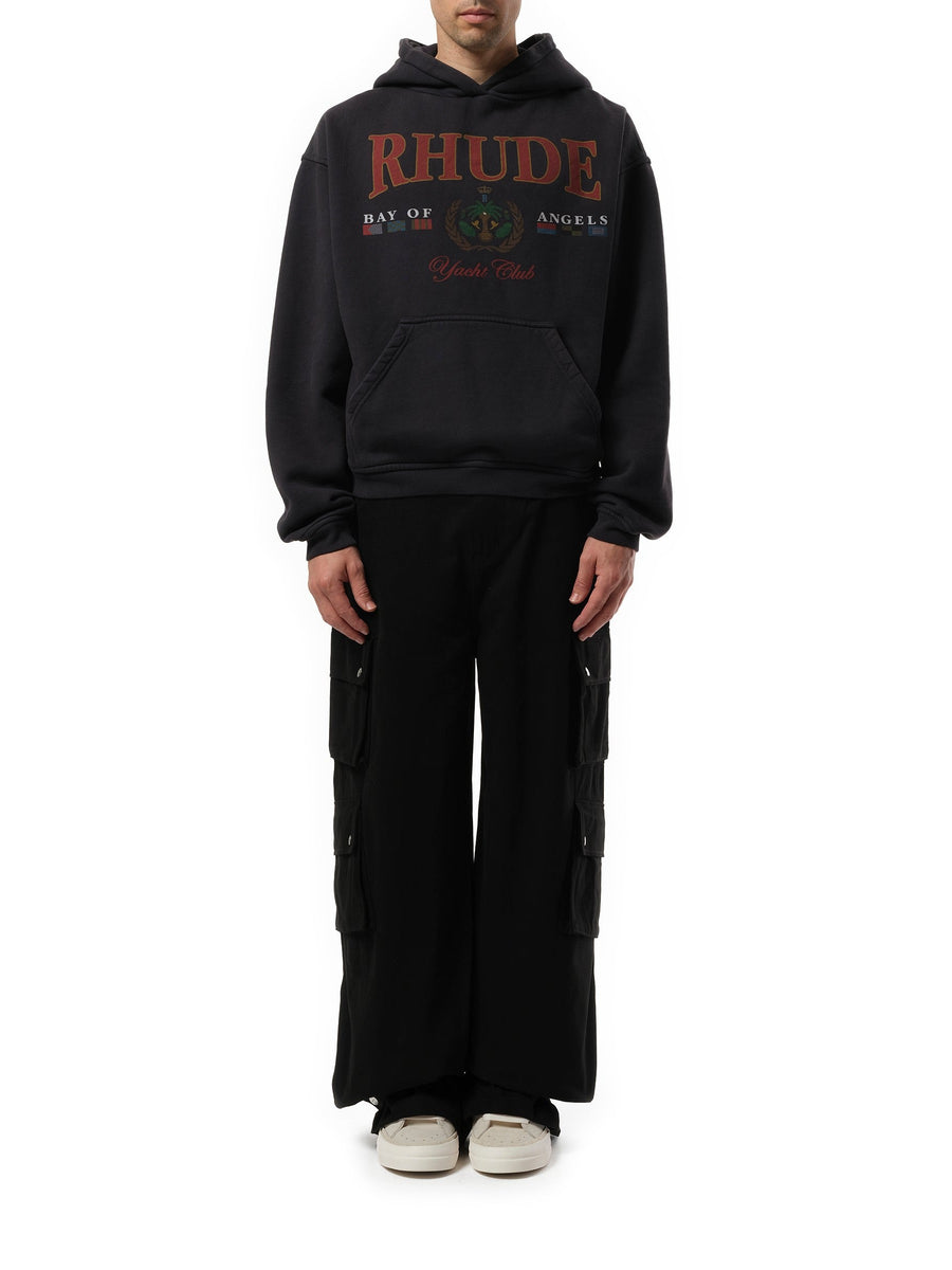 Rhude Bay of Angels Yacht Hoodie in Vintage Black