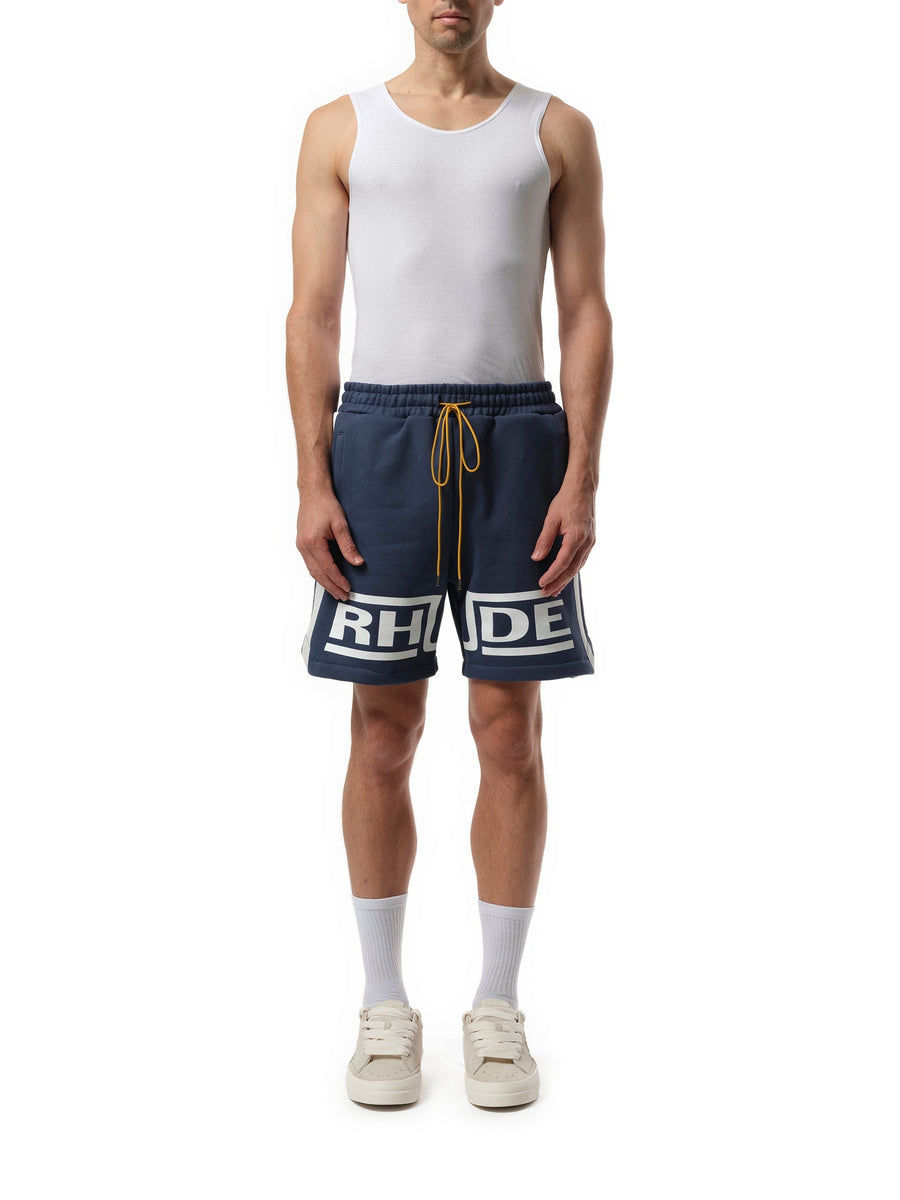 Rhude Rhude Champions Shorts in Navy/Vintage White