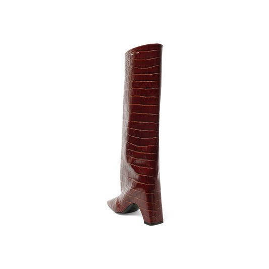Croco Bridge Boot in Brown