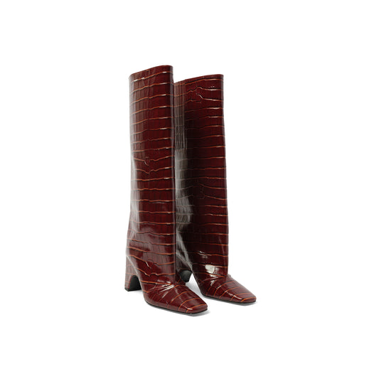 Croco Bridge Boot in Brown