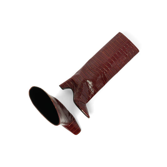 Croco Bridge Boot in Brown