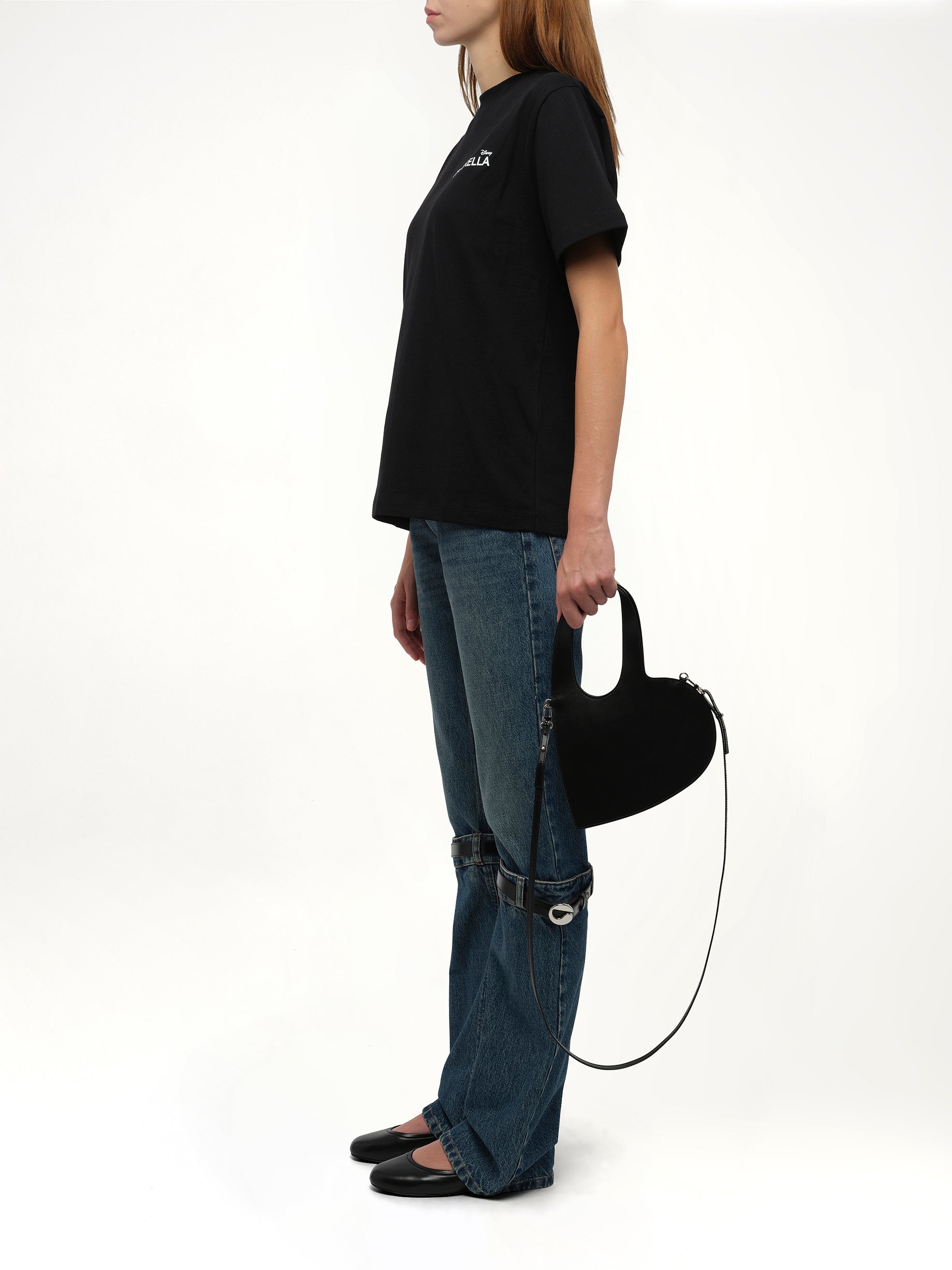 Coperni Crossbody Baby Heart Tote Bag in Black
