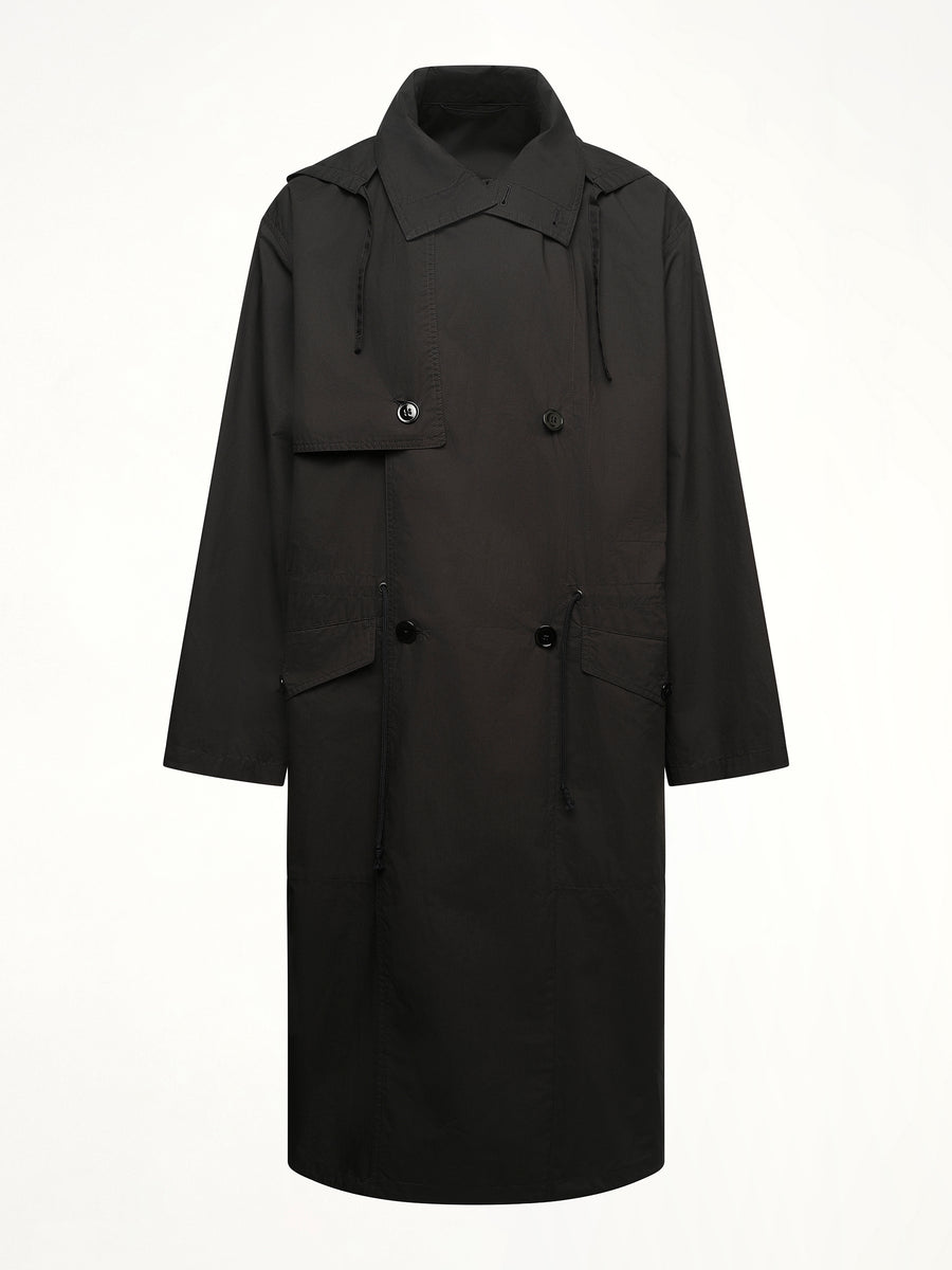 Light Hooded Trench in Black