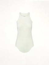 Basic Rib Tank Top in Milk