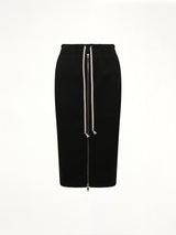 Zipped Short Pillar Skirt in Black