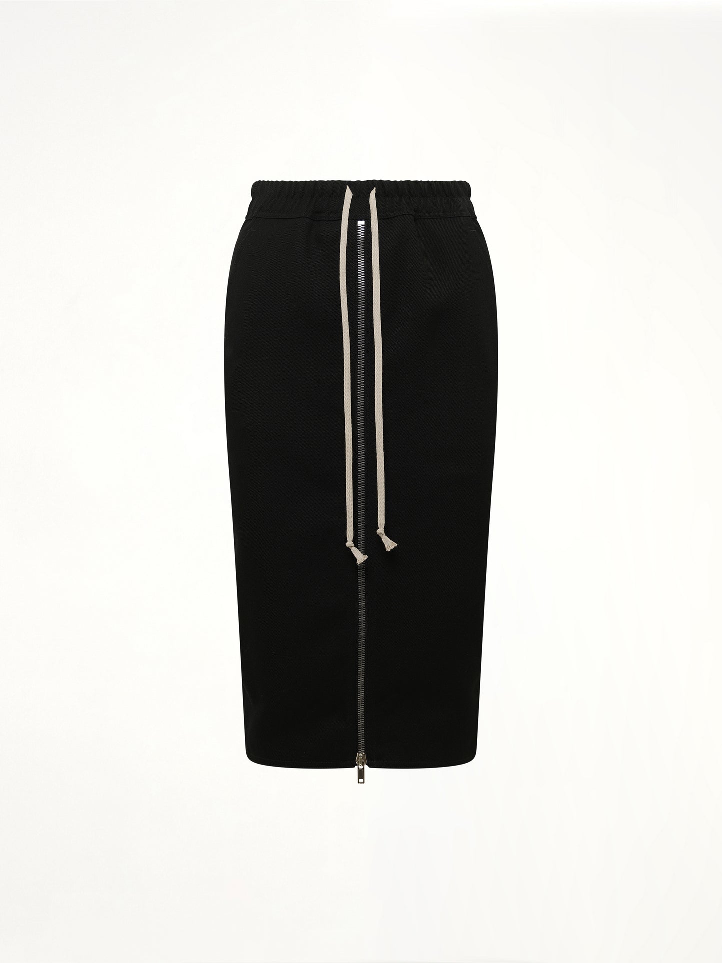 Zipped Short Pillar Skirt in Black