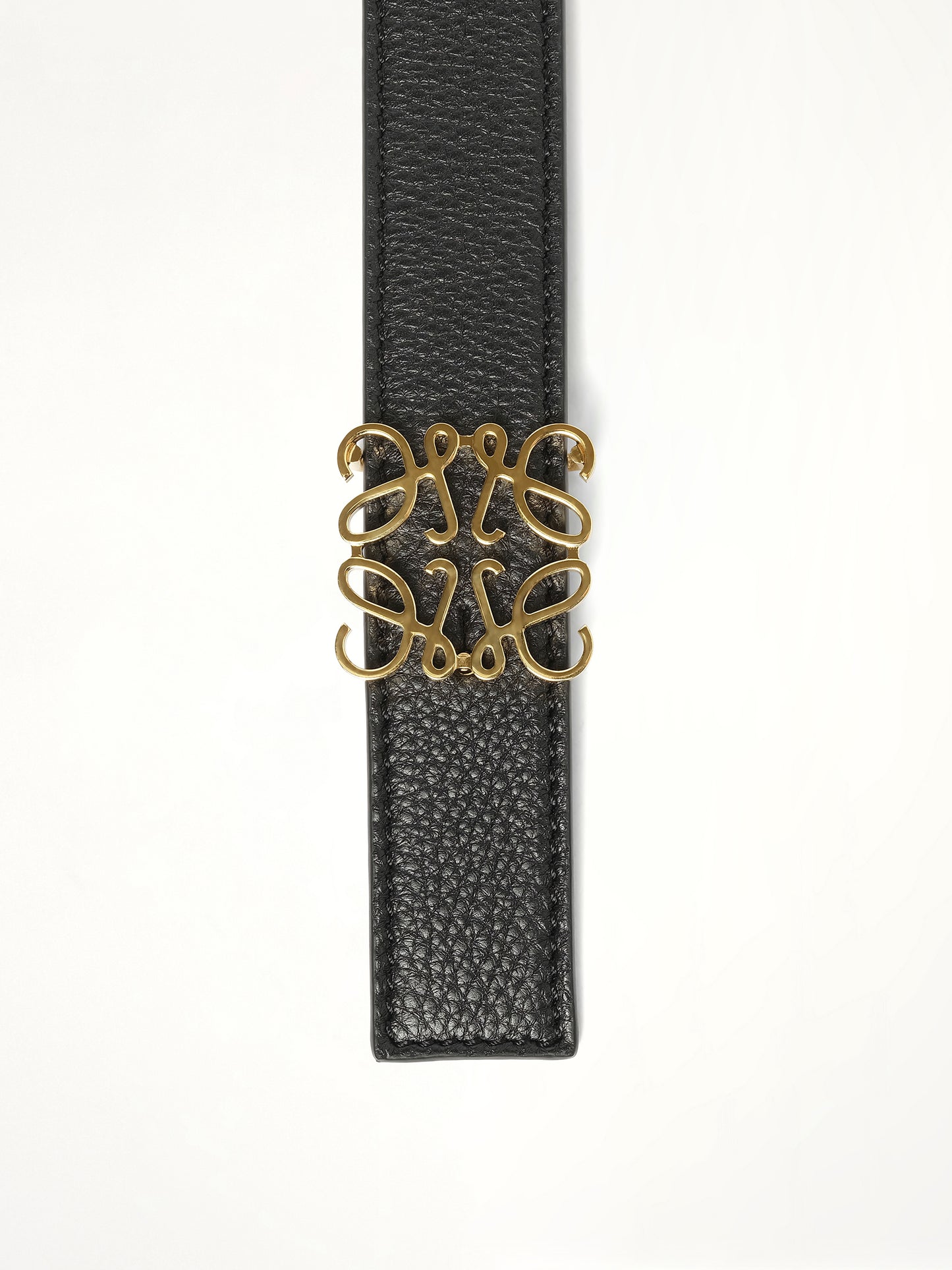 Anagram Reversible 2.8cm Belt in Black/Gold