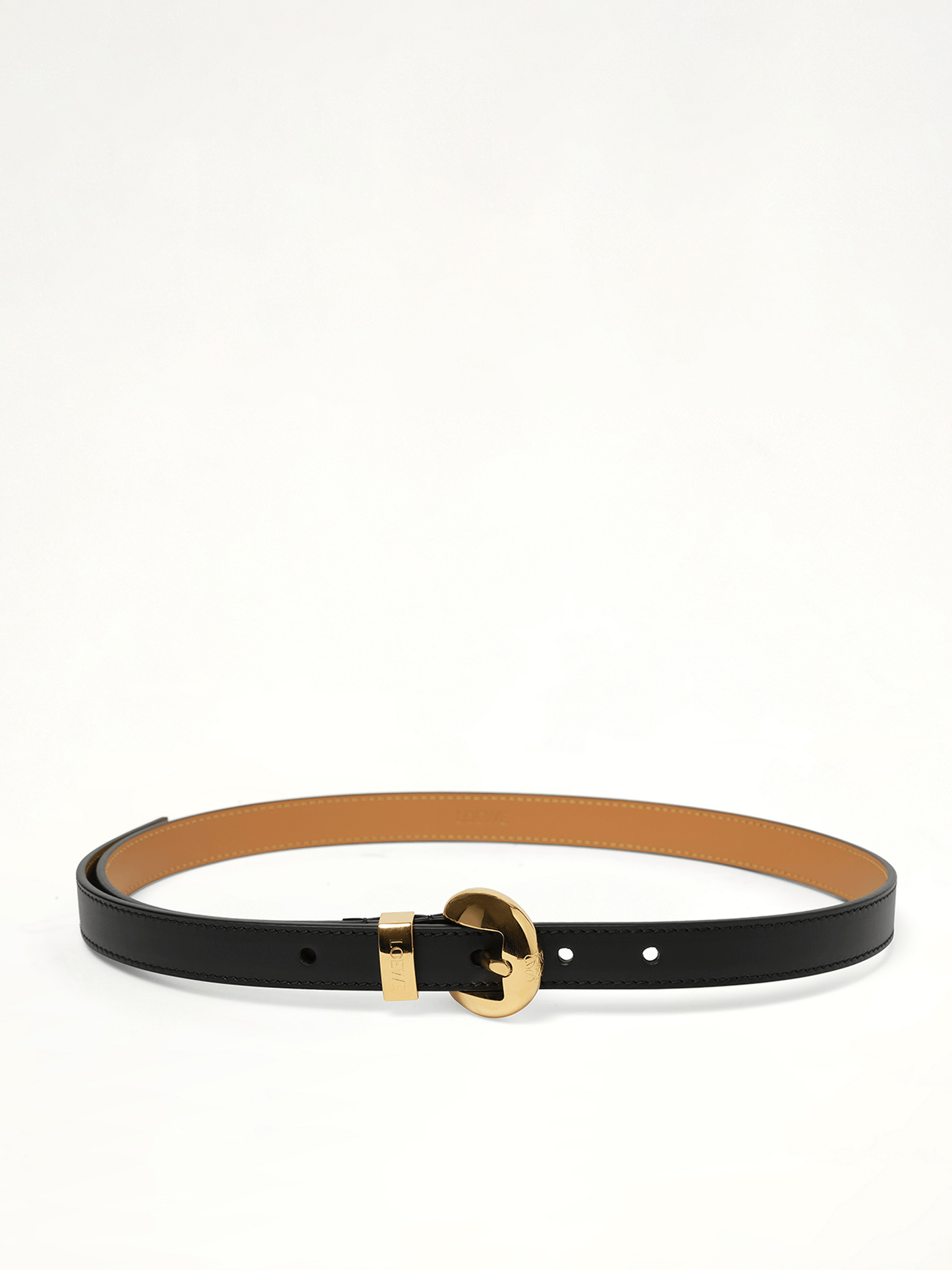 Pebble 2cm Belt in Black/Gold