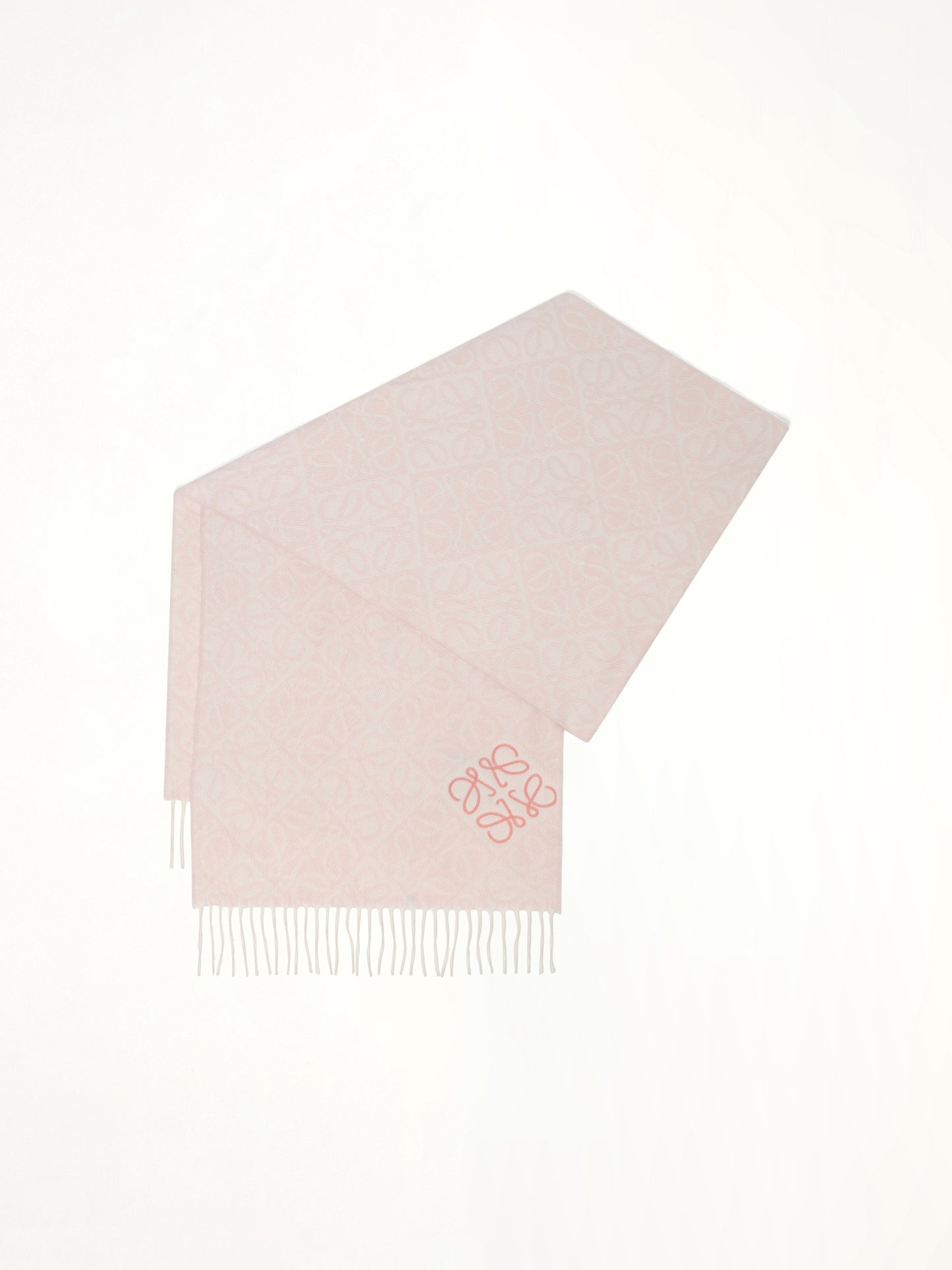 Anagram Wool Cashmere Scarf in Soft Pink