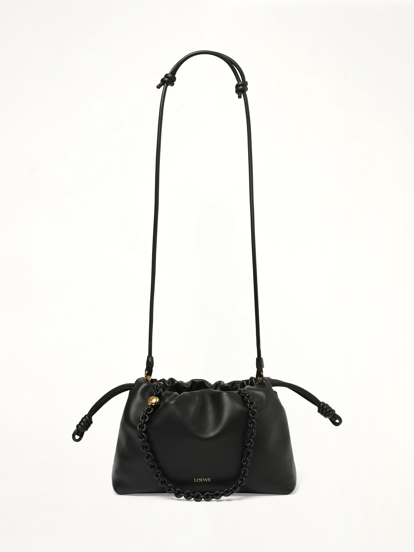 Flamenco Purse Medium Tonal Chain in Black