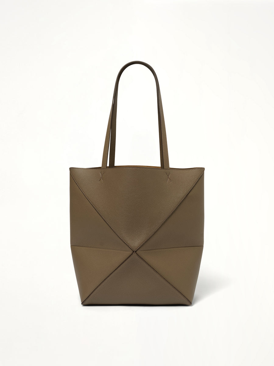 Puzzle Fold Tote Medium in Taupe