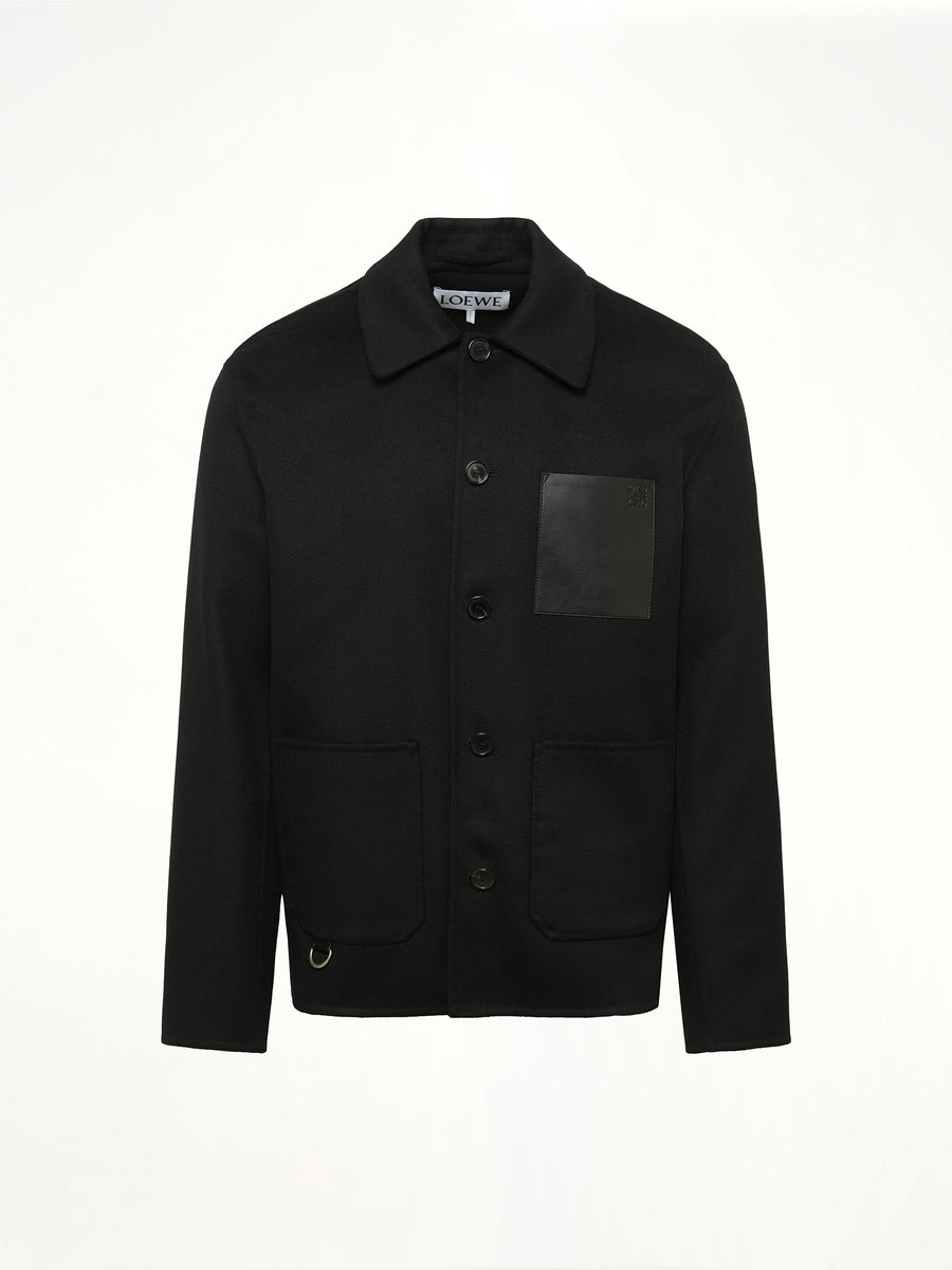 Wool Workwear Jacket in Black