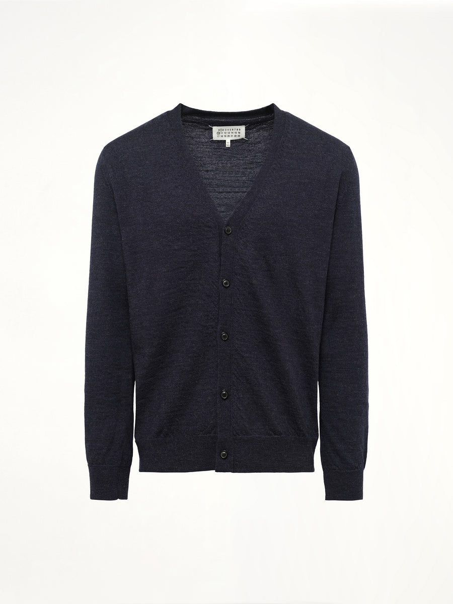 Gauge 12 Elbow Patch Cardigan in Navy