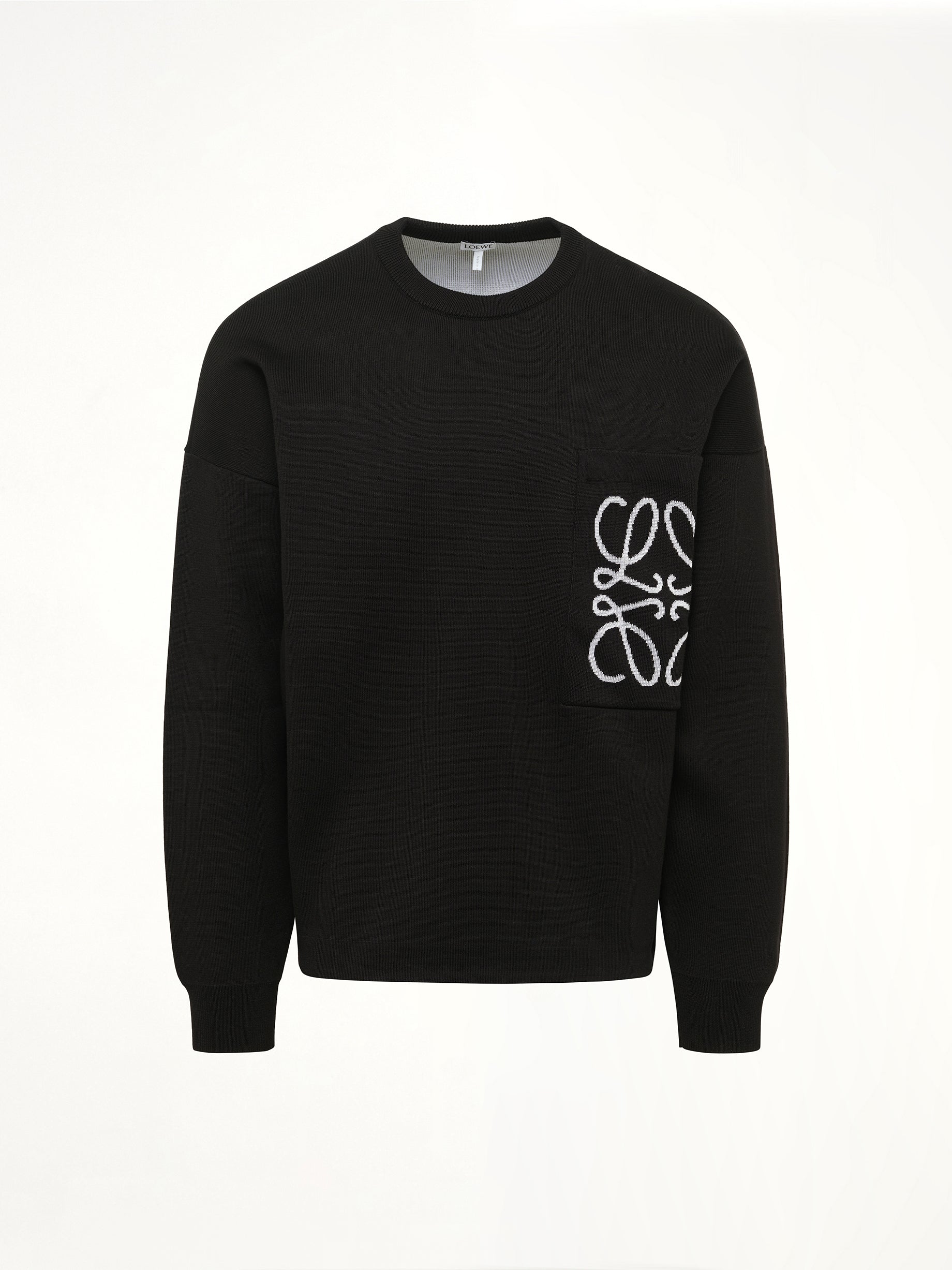 Anagram Pocket Sweater in Black