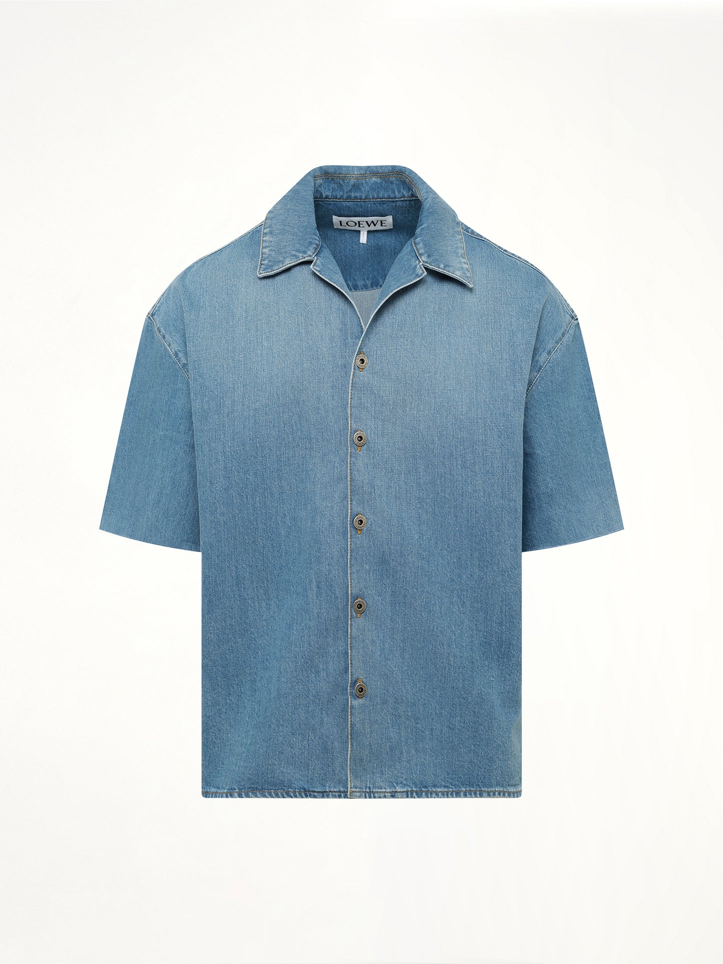 Anagram Short Sleeve Shirt in Washed Denim