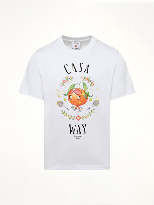 Casa Way Kawaii Printed T-Shirt in White
