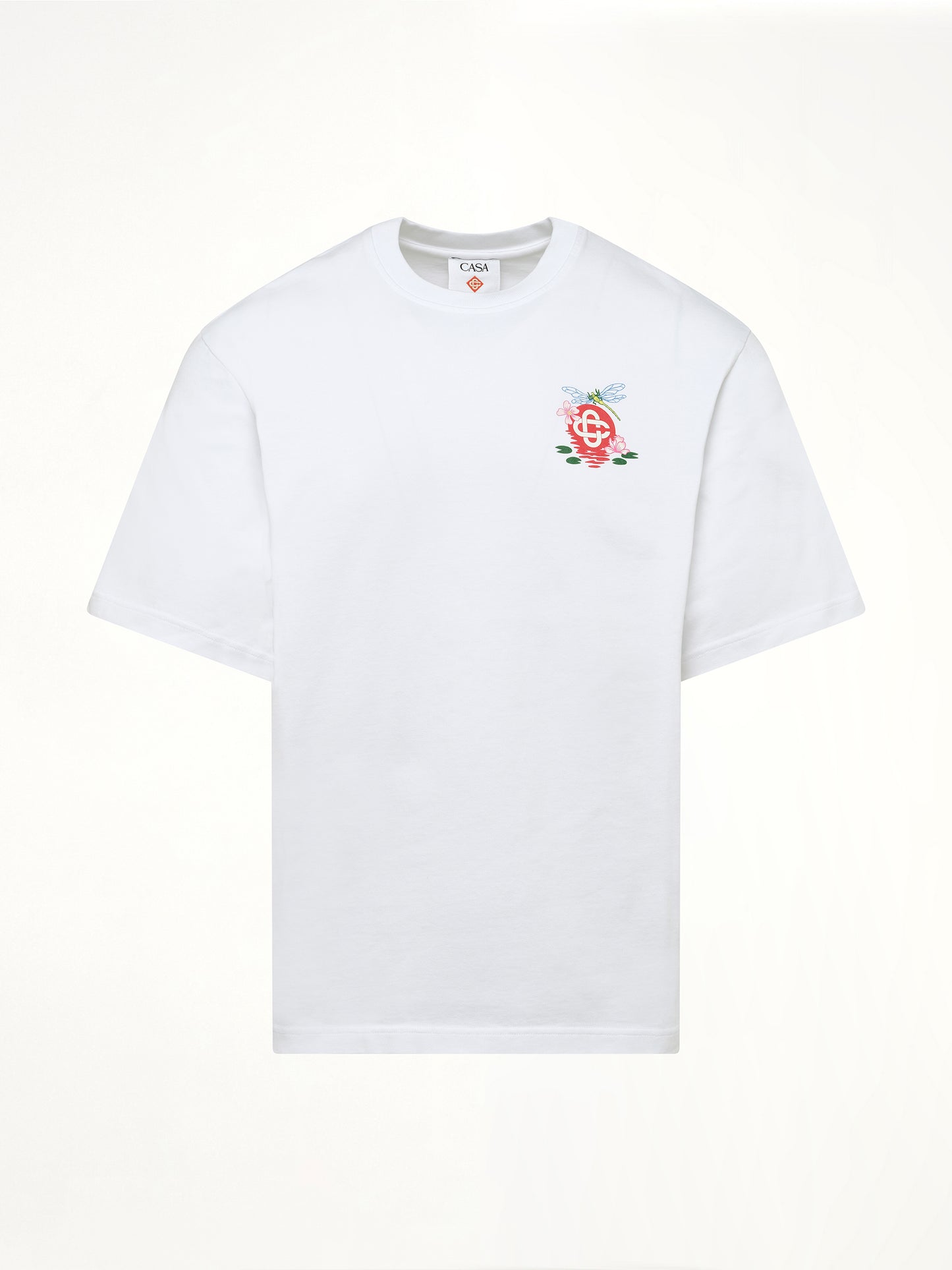 Dragonfly Floral Print T-Shirt in White
