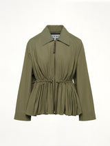 Drape Jacket in Khaki Green