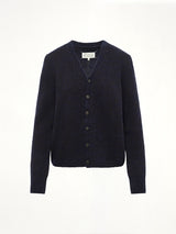 Gauge 5 Cardigan in Navy/Dark Brown