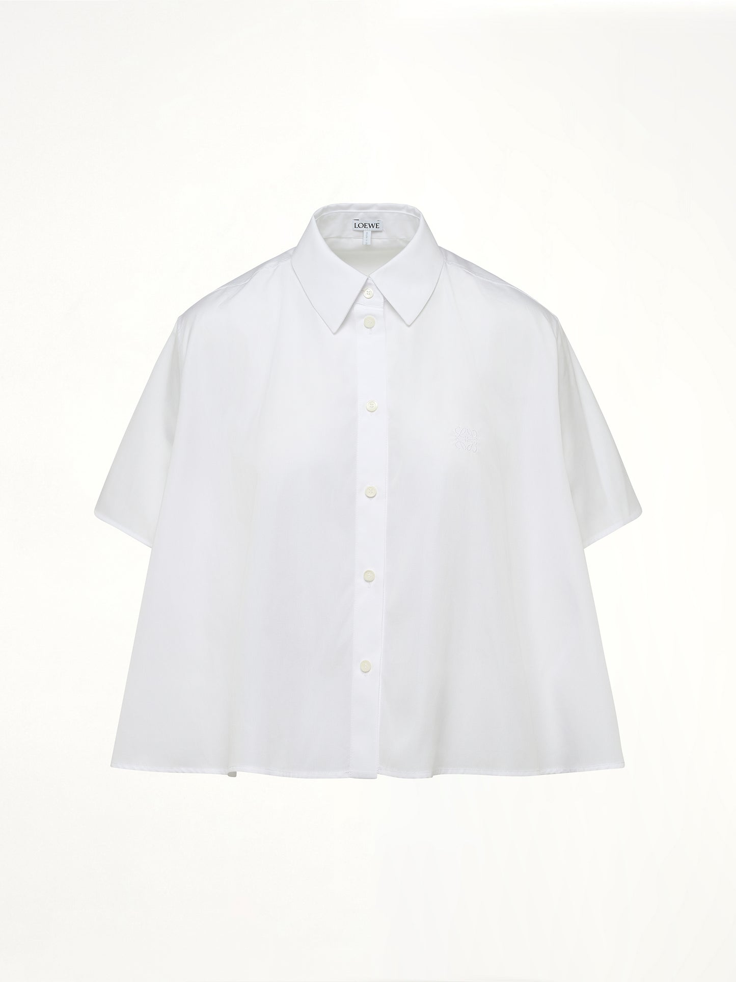 Short Sleeve Trapeze Shirt in White