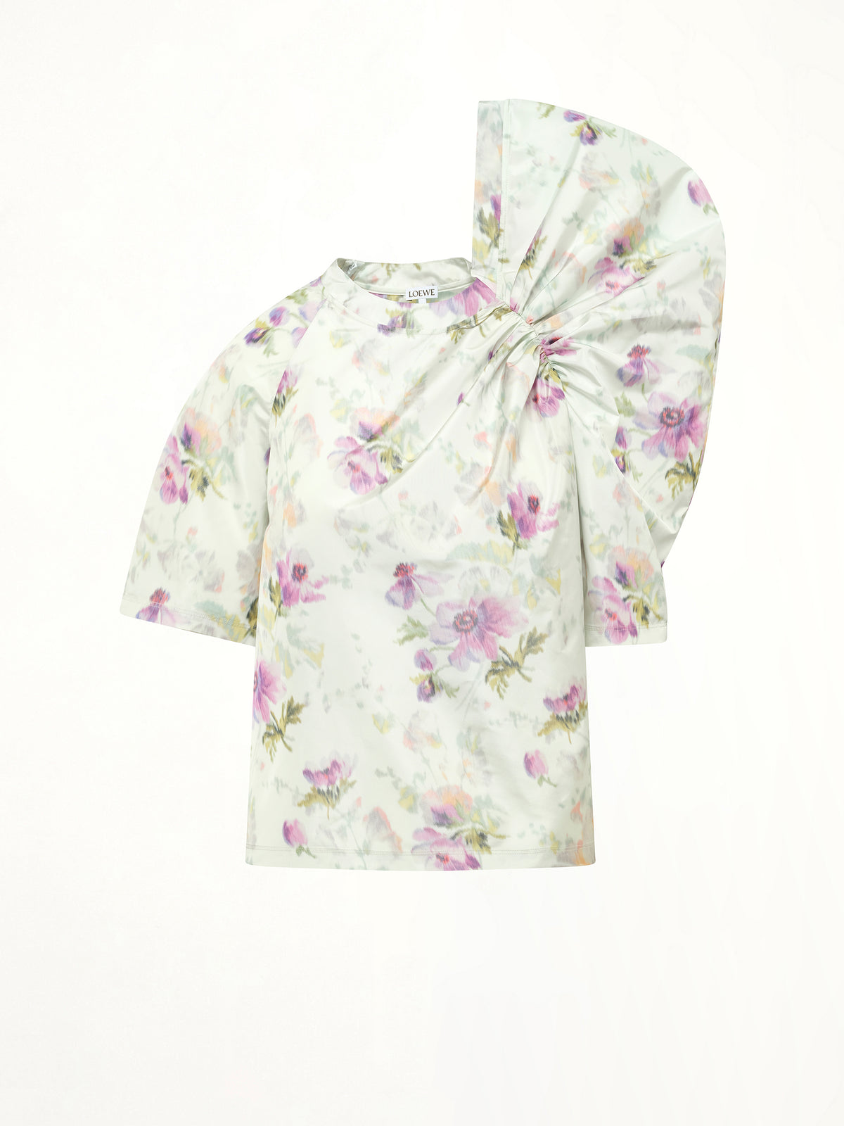 Draped Top in Light Blue/Multicolour