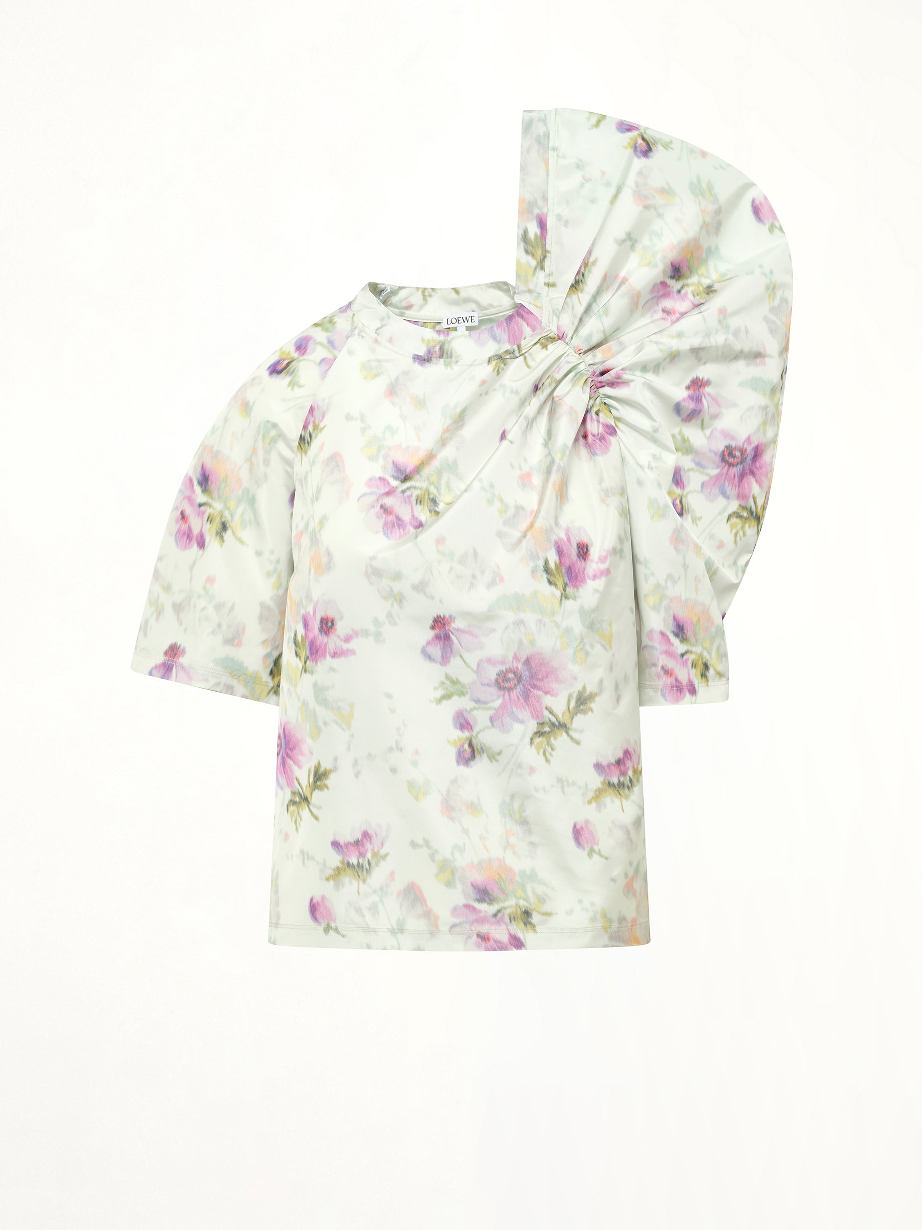 Draped Top in Light Blue/Multicolour