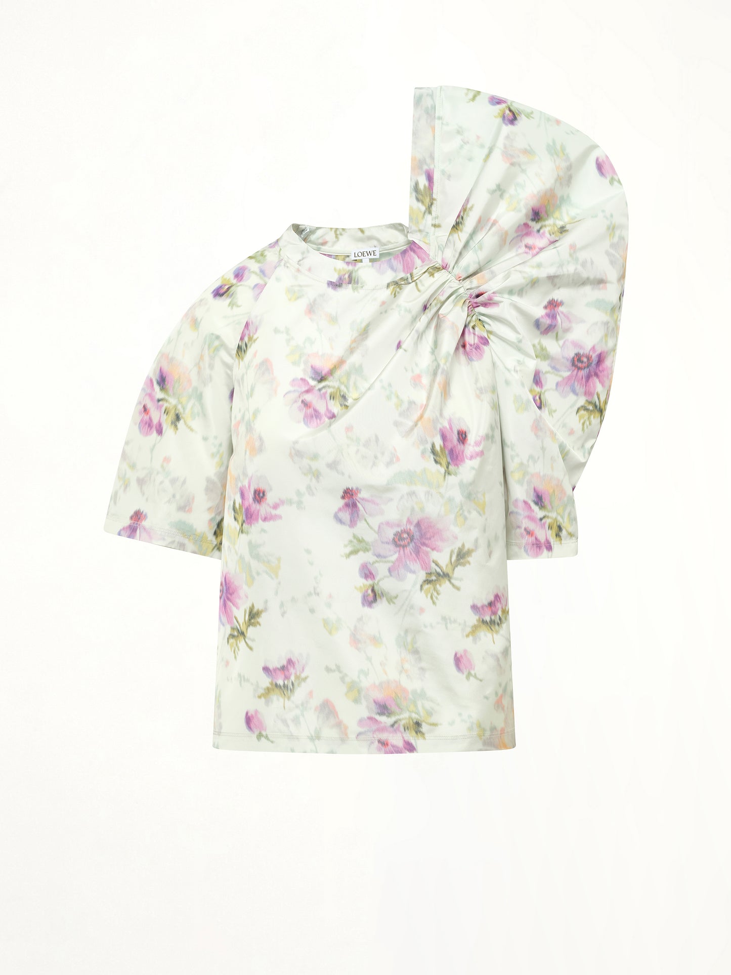 Draped Top in Light Blue/Multicolour