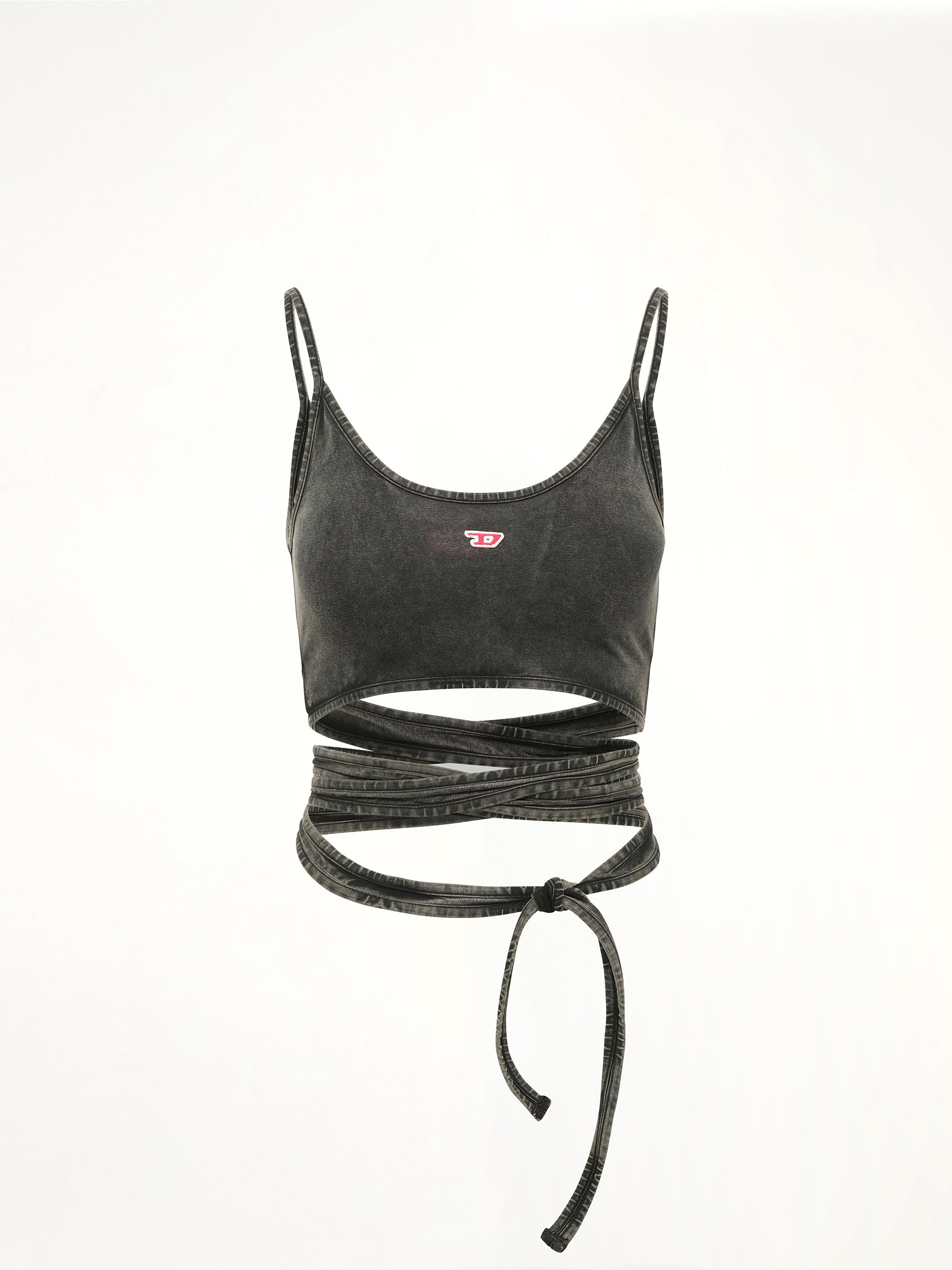 T-LEYA-TAIL-R1 Top in Black/Dark Grey
