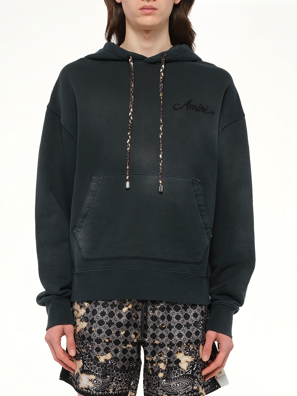 Bleach Bandana Hoodie in Black