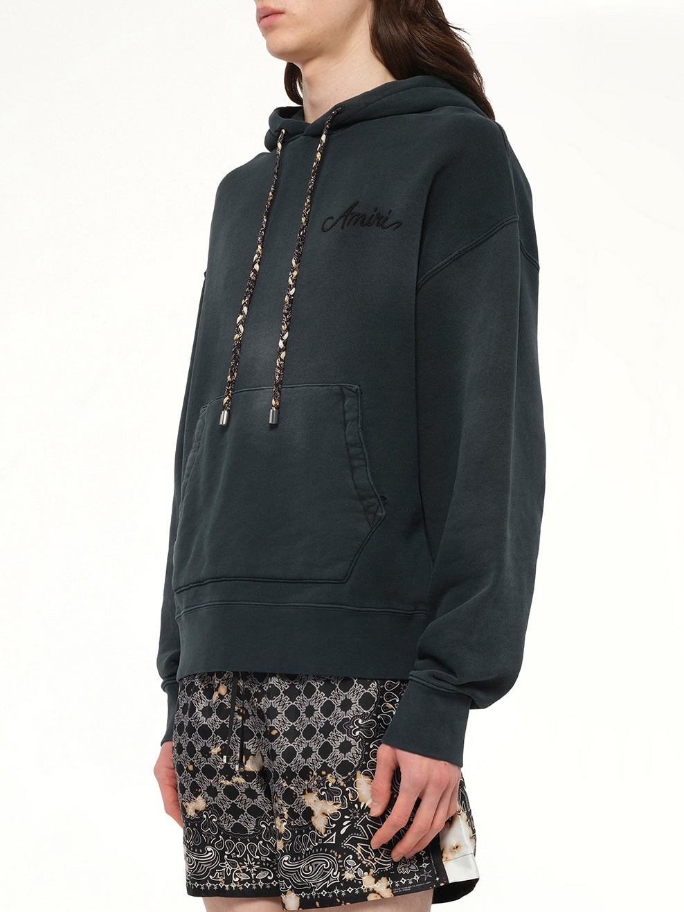 Bleach Bandana Hoodie in Black