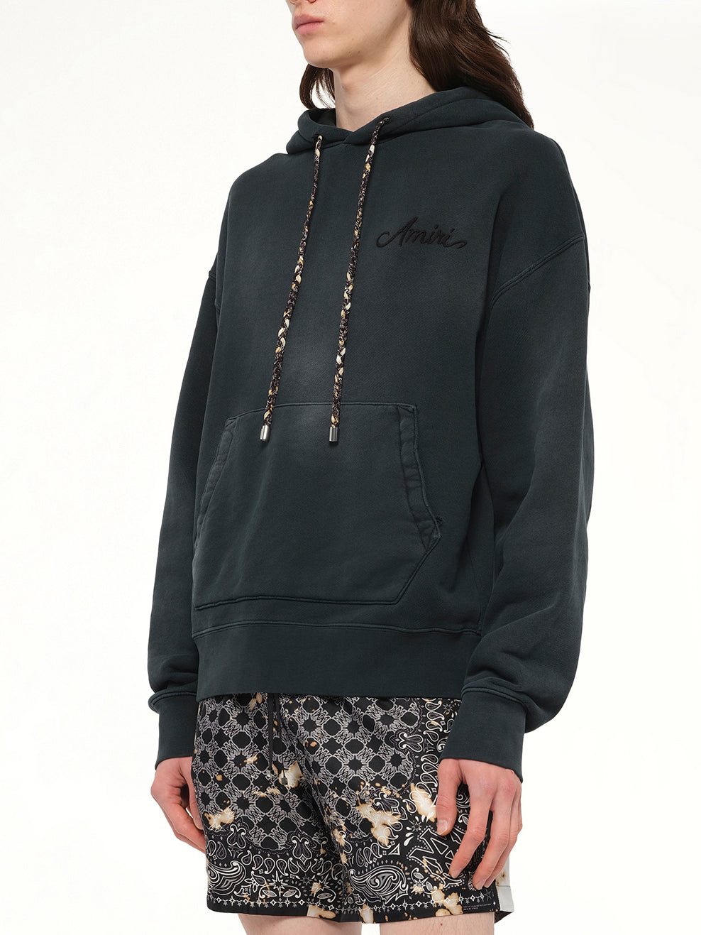 Bleach Bandana Hoodie in Black