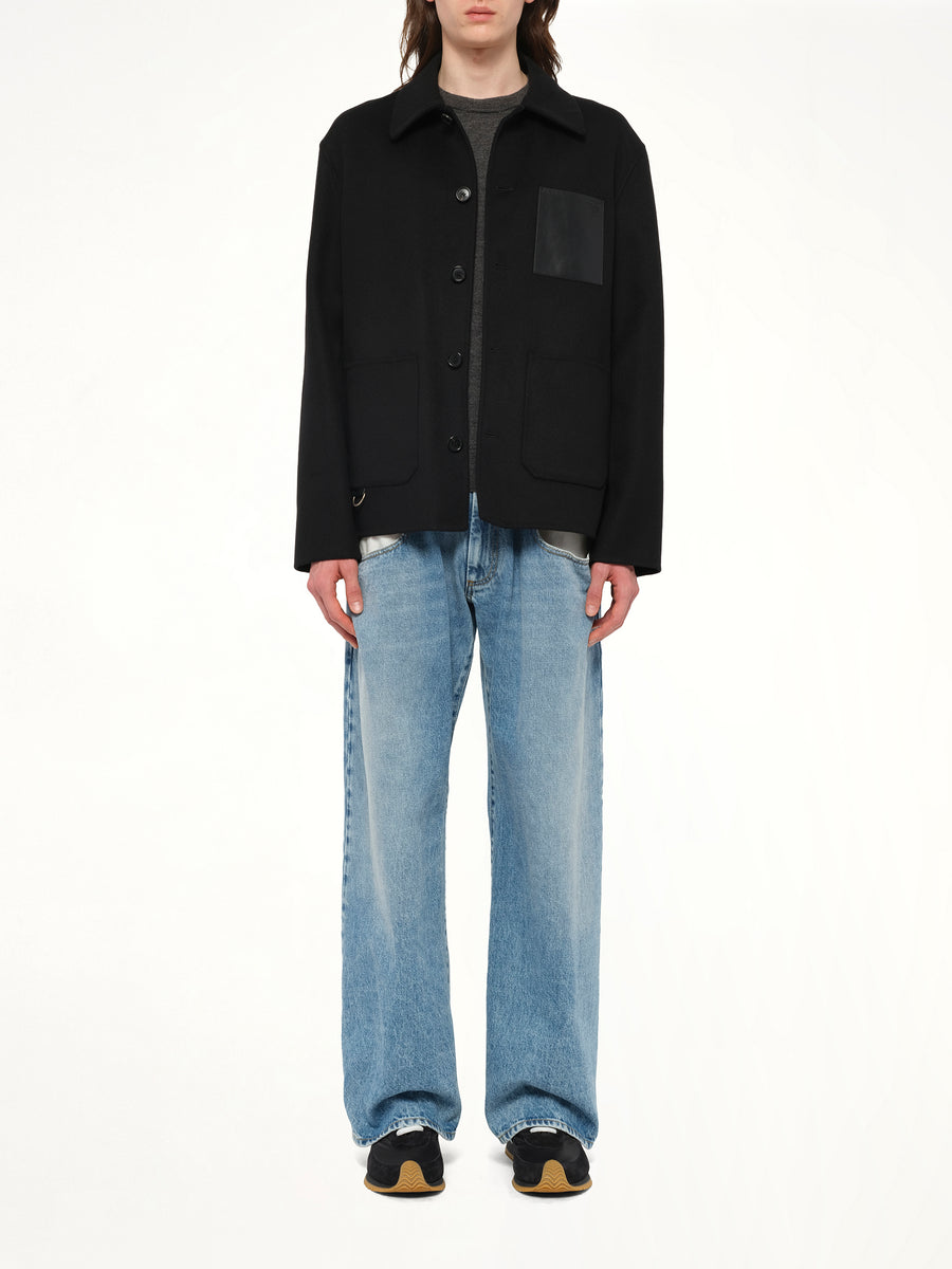 Wool Workwear Jacket in Black