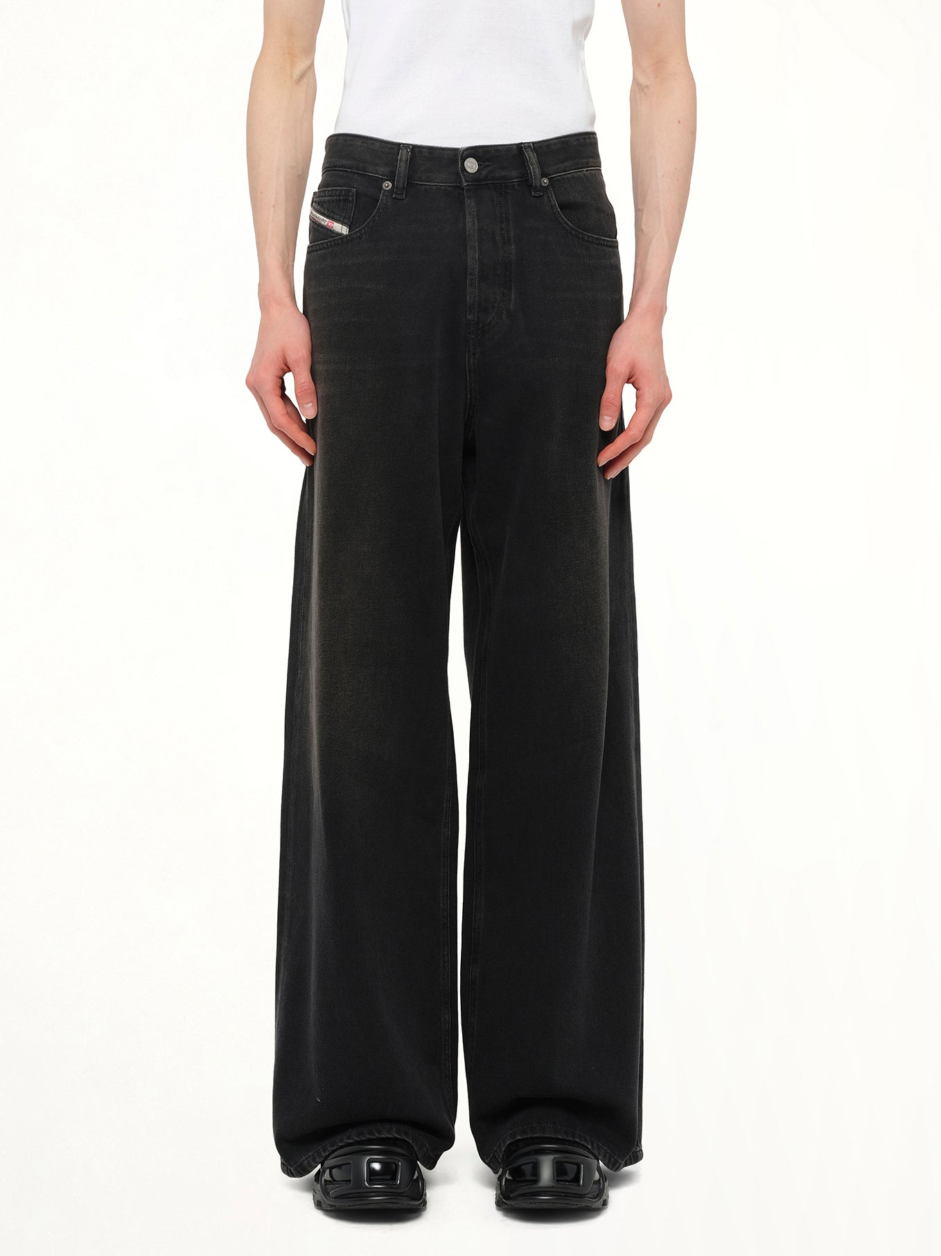 D-RISE Wide Jeans in Black/Dark Grey