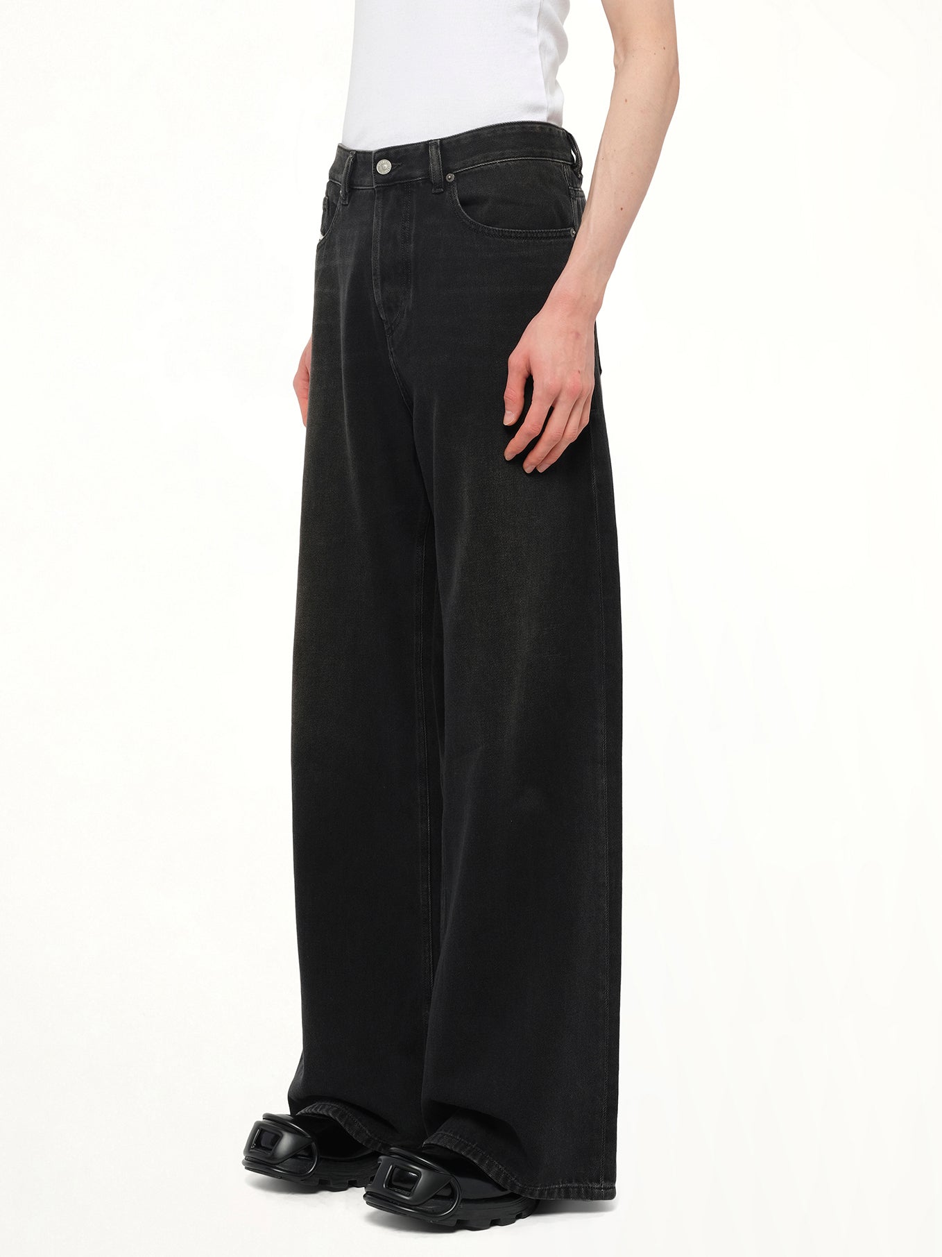 D-RISE Wide Jeans in Black/Dark Grey