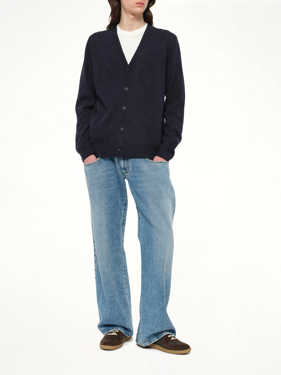 Gauge 12 Elbow Patch Cardigan in Navy