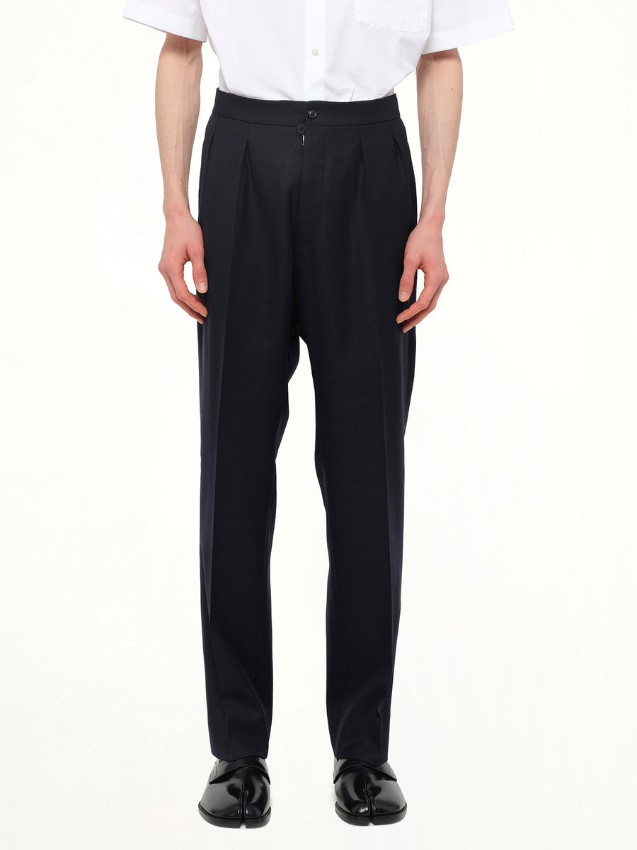 Wool Twill Pants in Blue