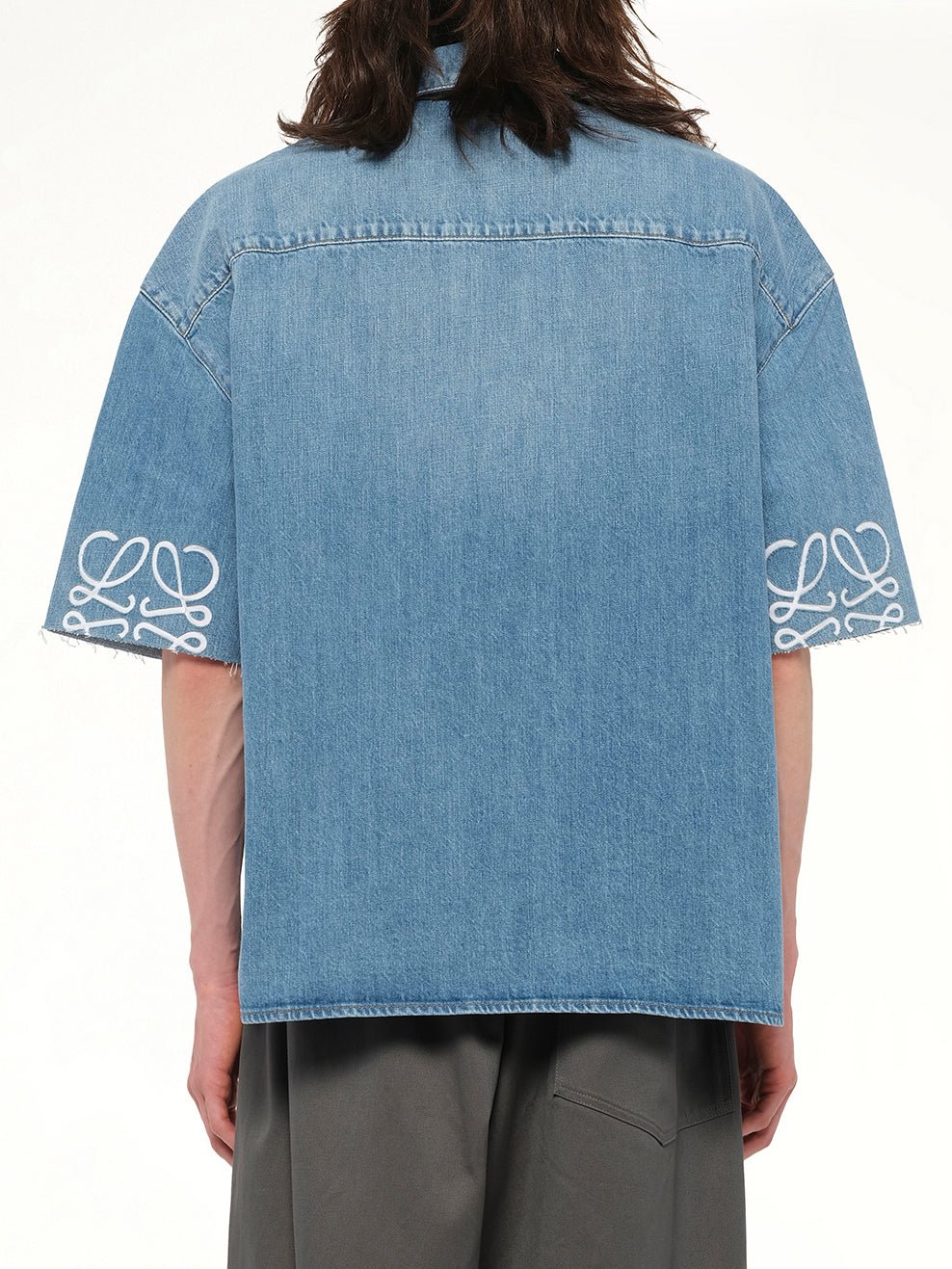 Anagram Short Sleeve Shirt in Washed Denim