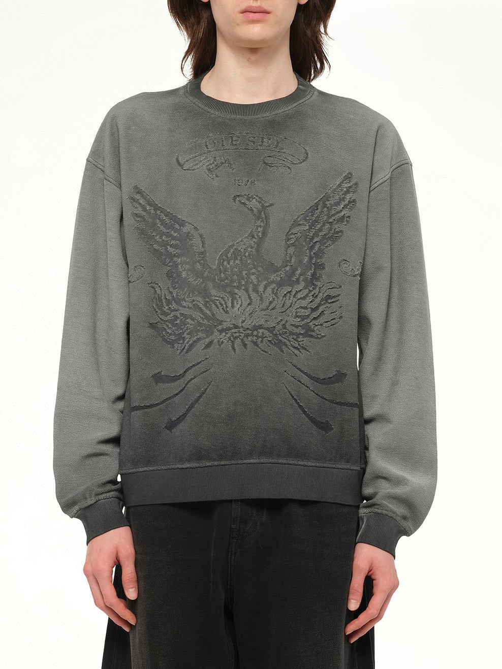 S-ARON Sweatshirt in Washed Grey