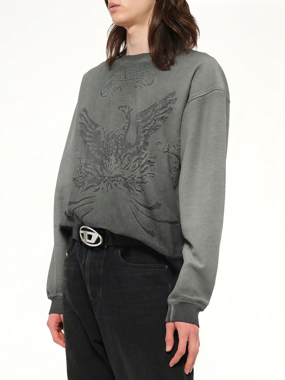 S-ARON Sweatshirt in Washed Grey