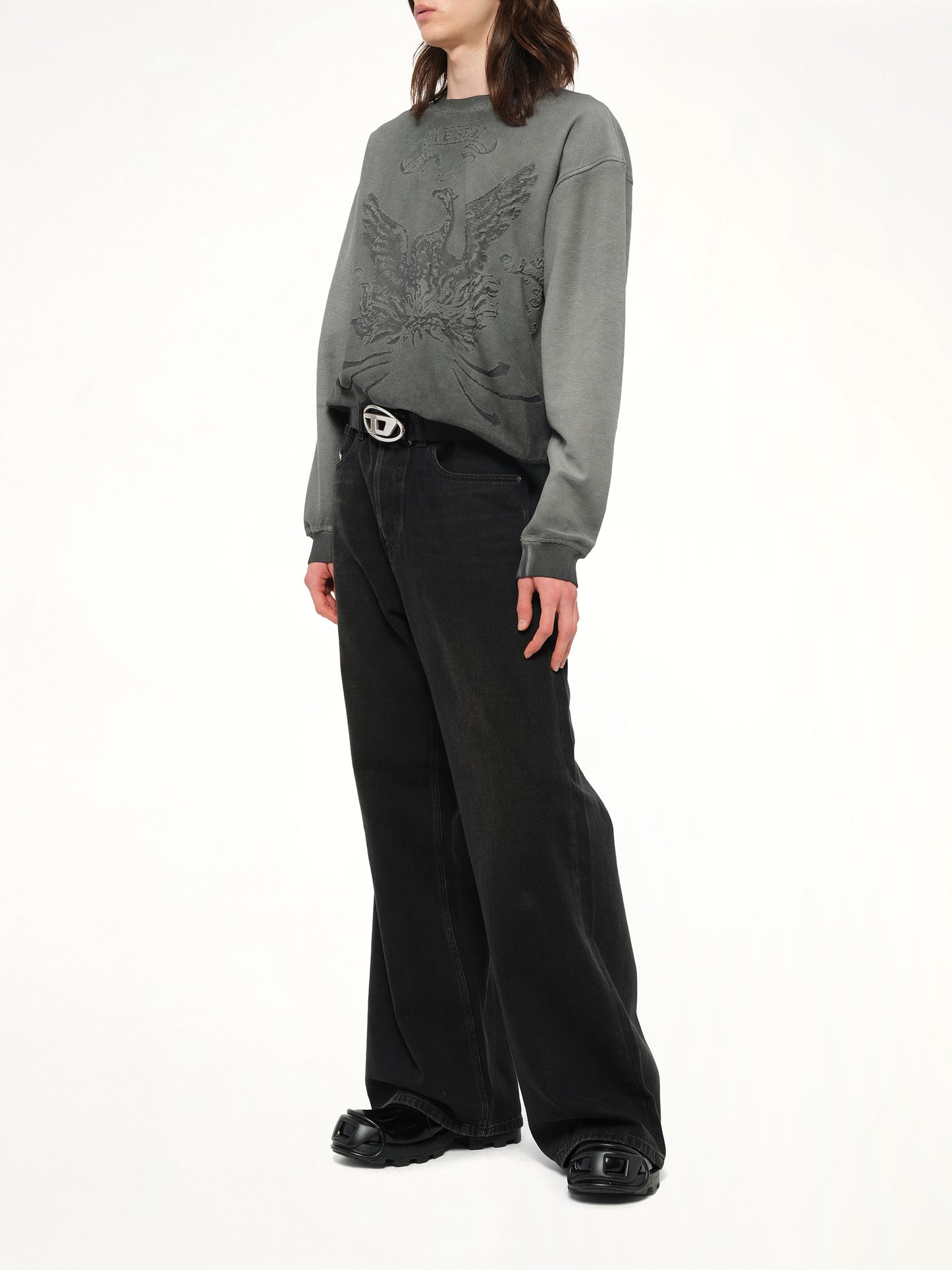 S-ARON Sweatshirt in Washed Grey